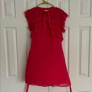 New York & Company Red Ruffle Mini Dress